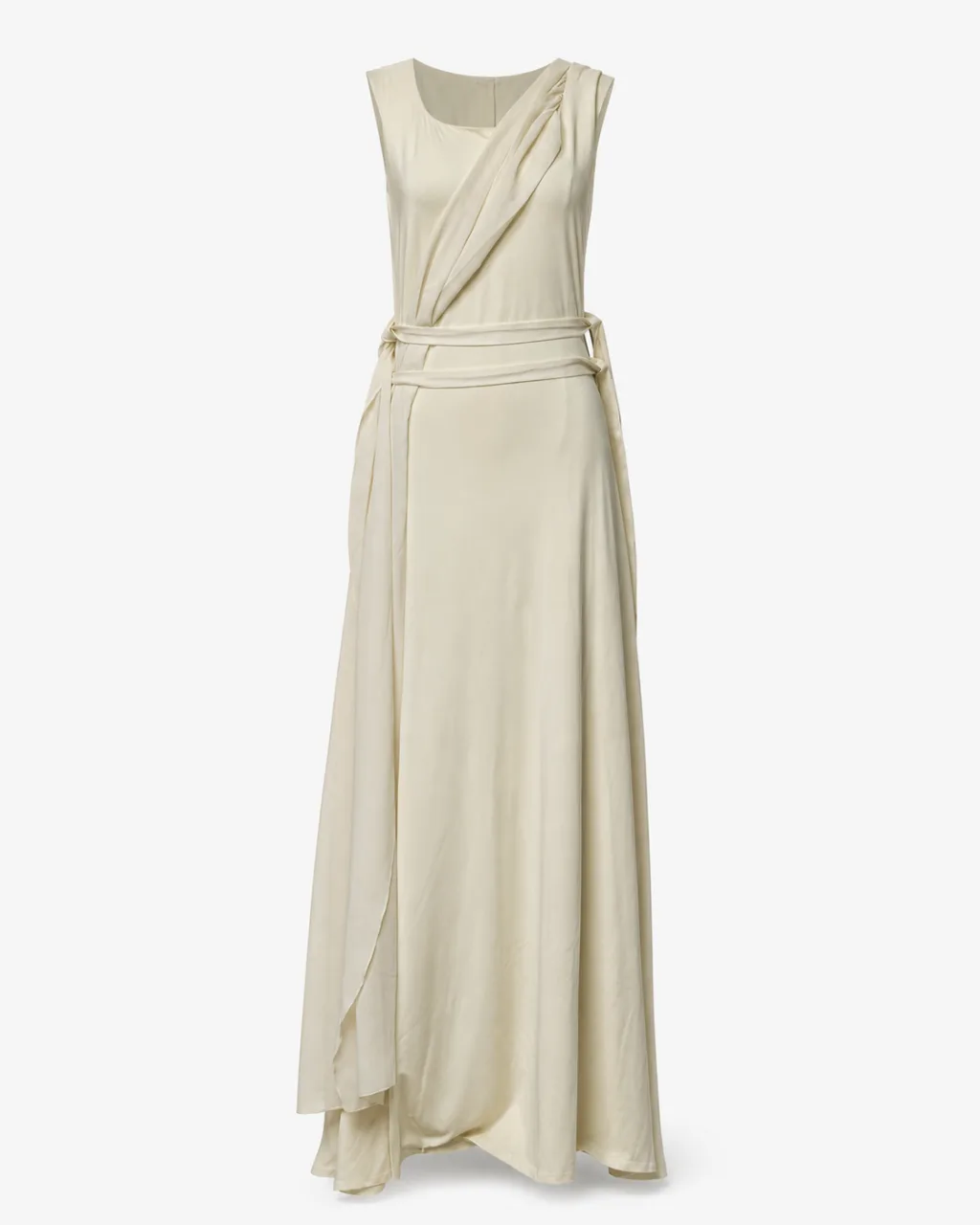Draped Wrap Satin Gown