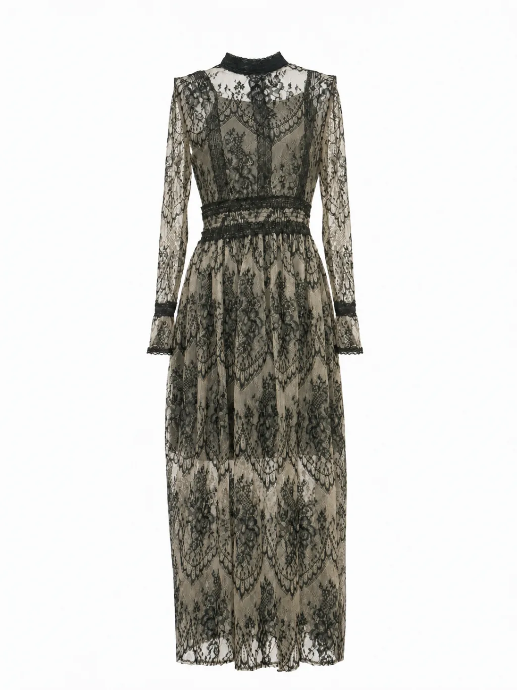 Lace Overlay Maxi Dress
