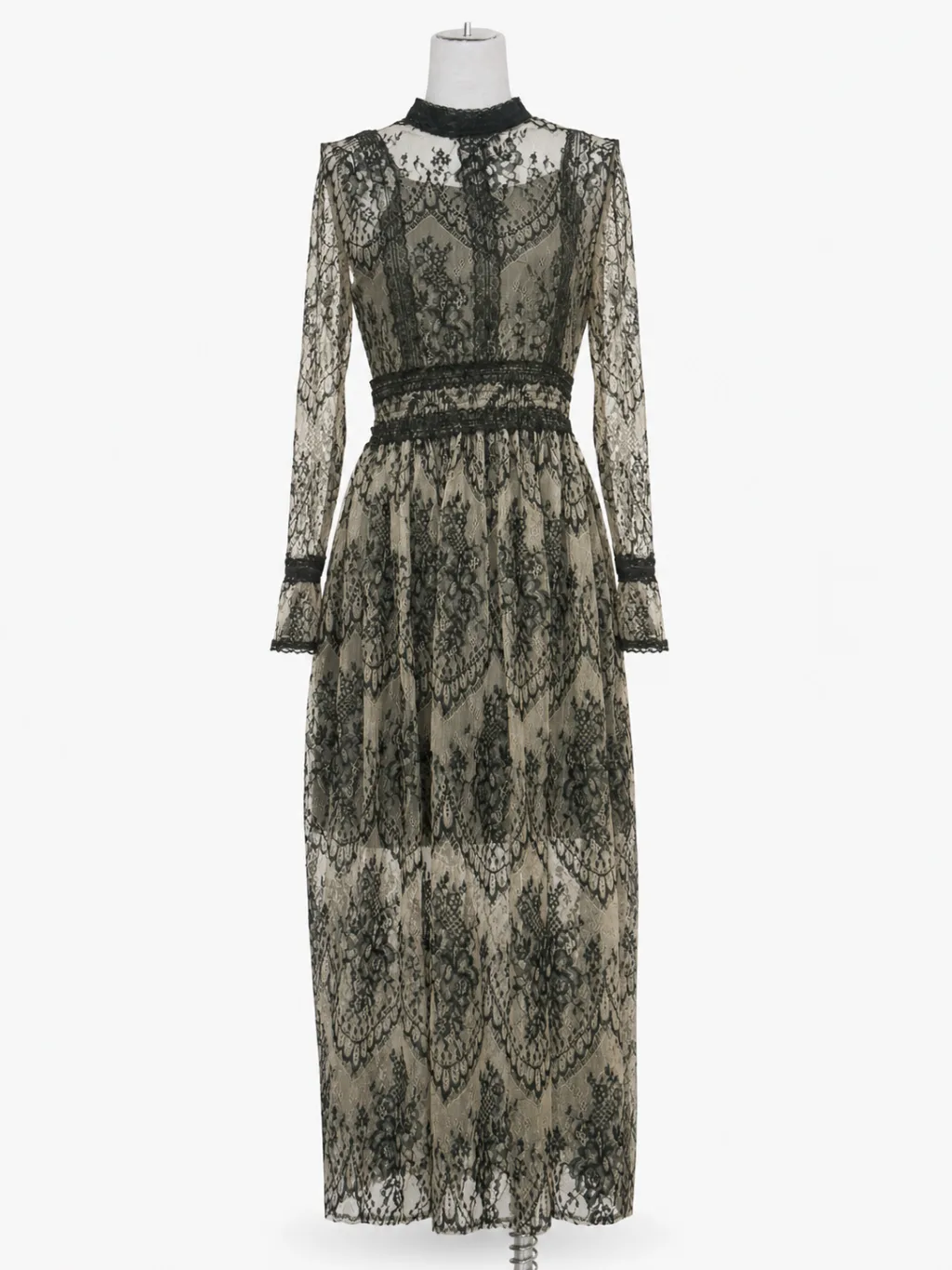 Lace Overlay Maxi Dress