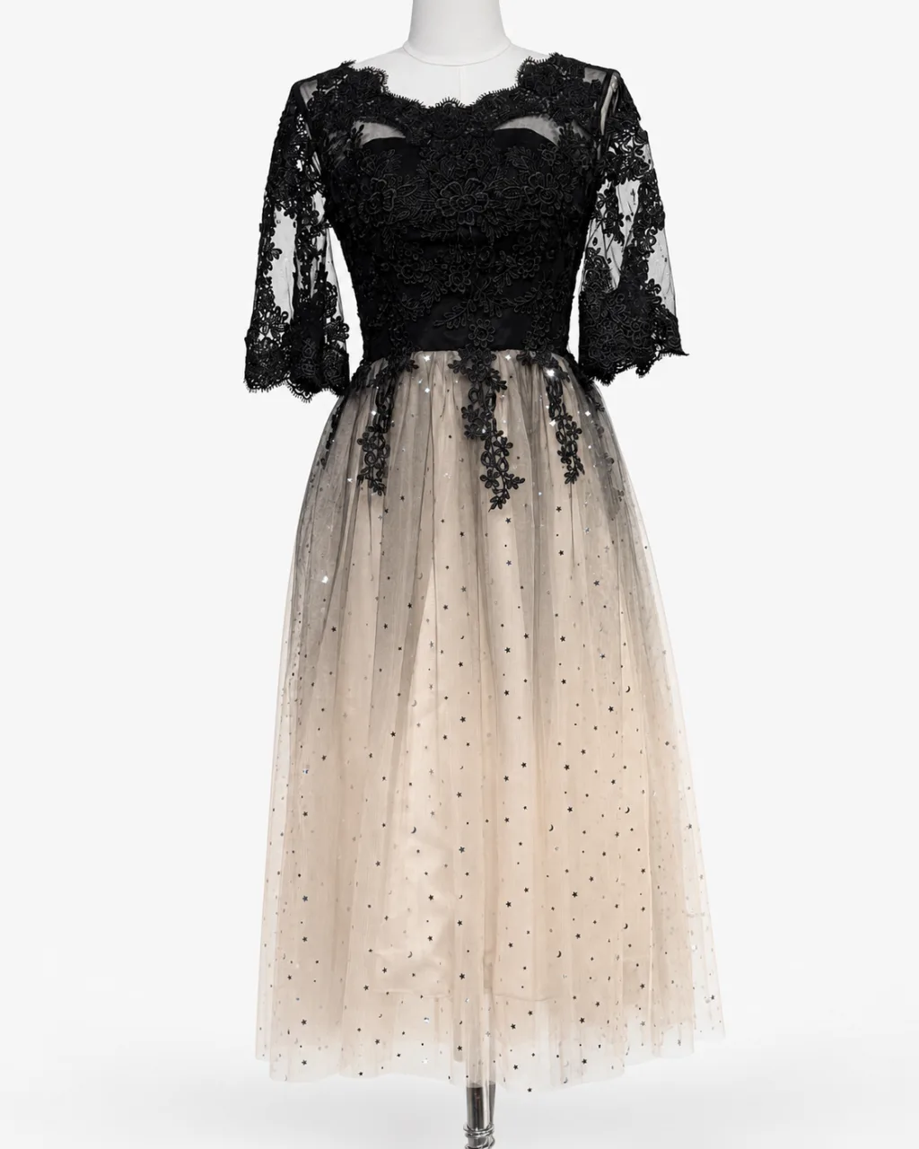 Lace Star Tulle Midi Dress