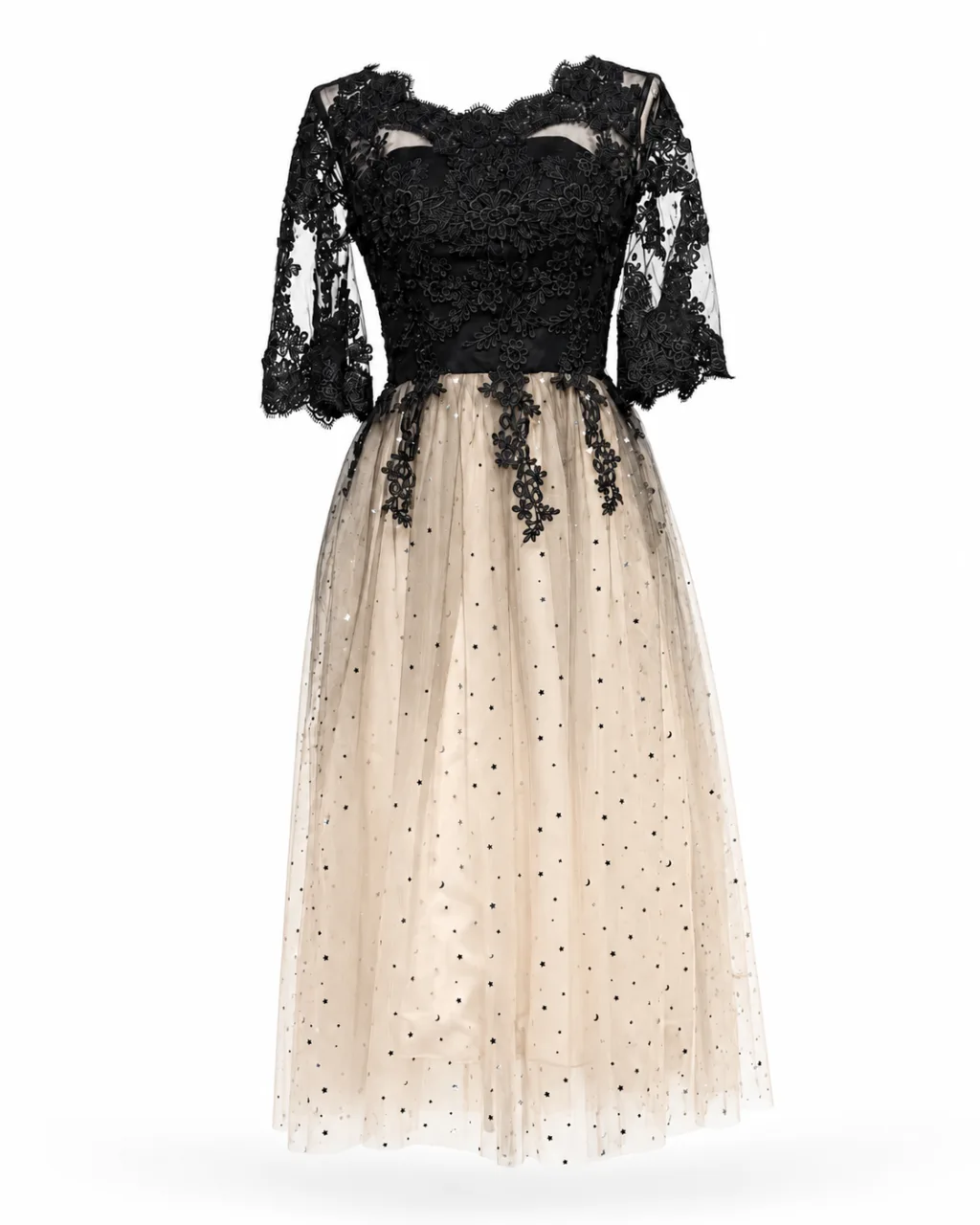 Lace Star Tulle Midi Dress
