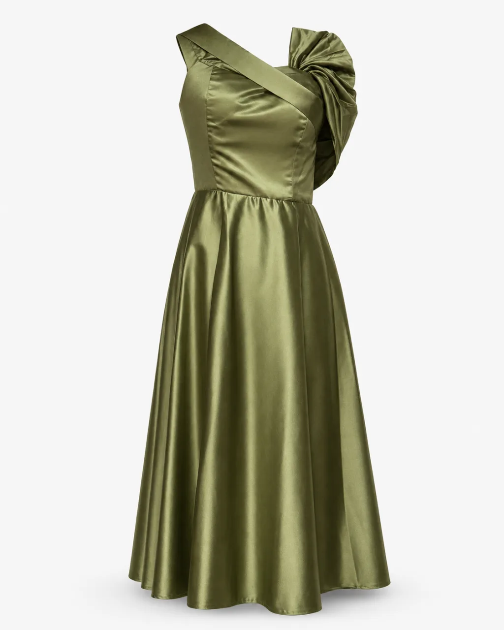 One-Shoulder Satin Gown