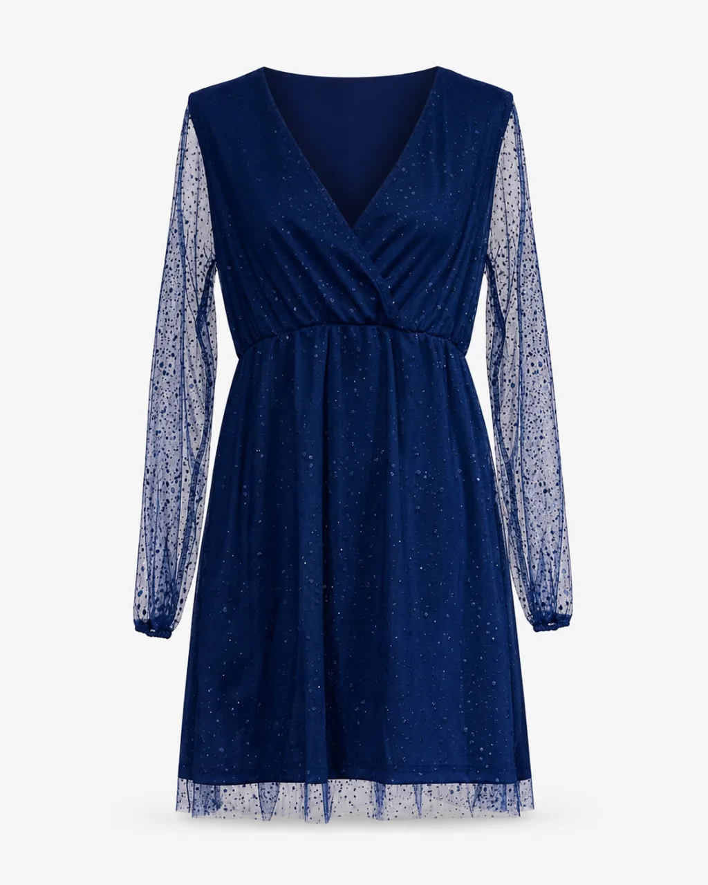 Glitter Tulle Wrap Mini Dress