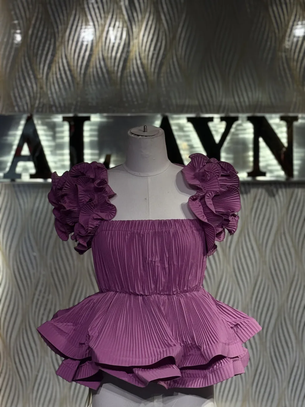 Strapless Pleated Ruffle Crop Top