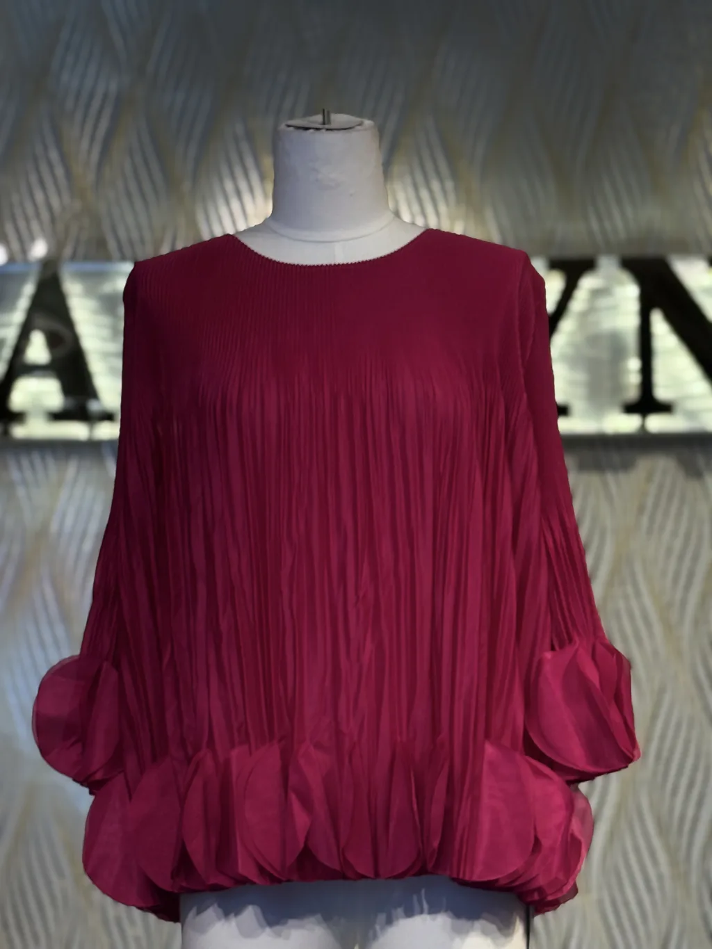 Pleated Petal Ruffle Top