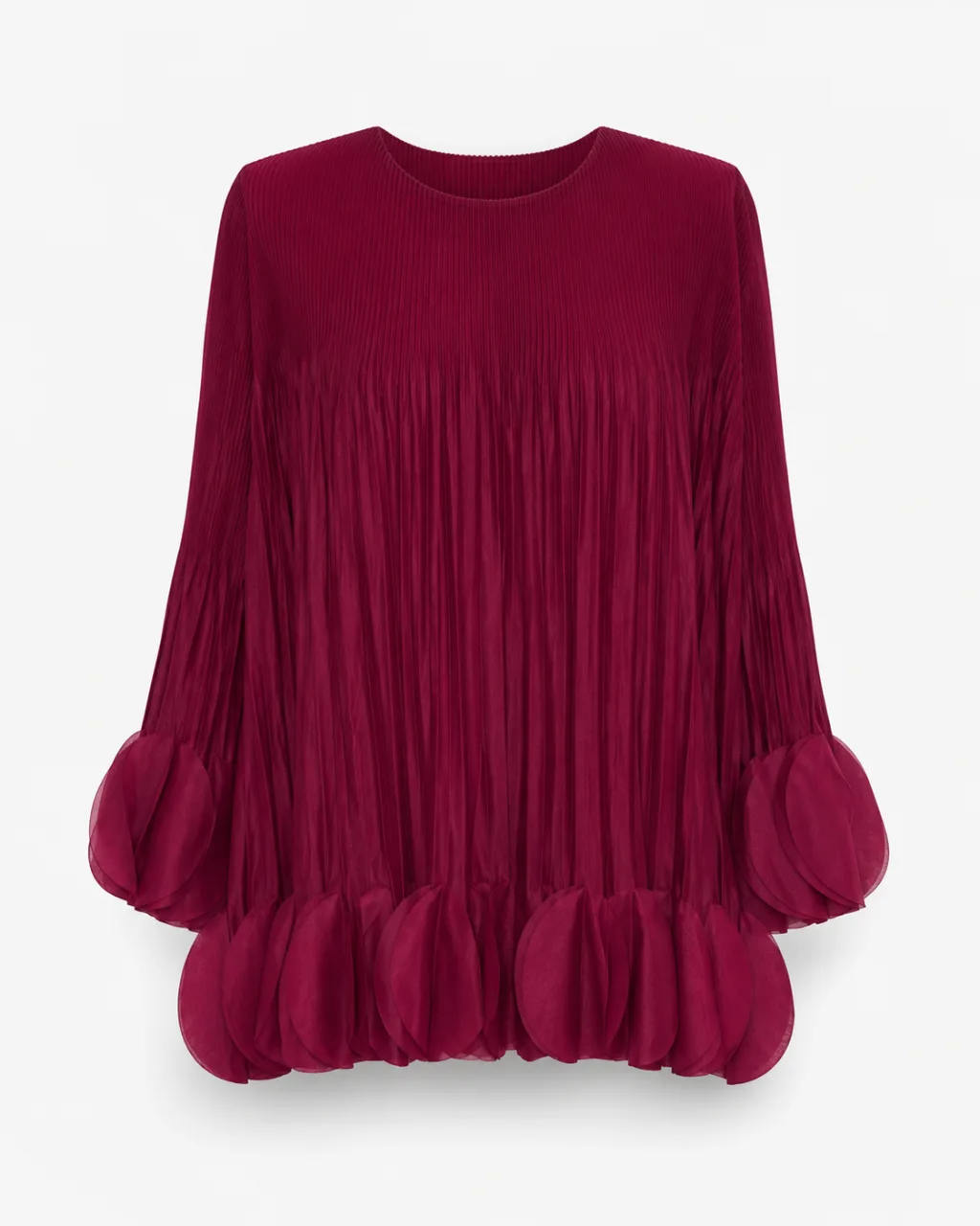 Pleated Petal Ruffle Top