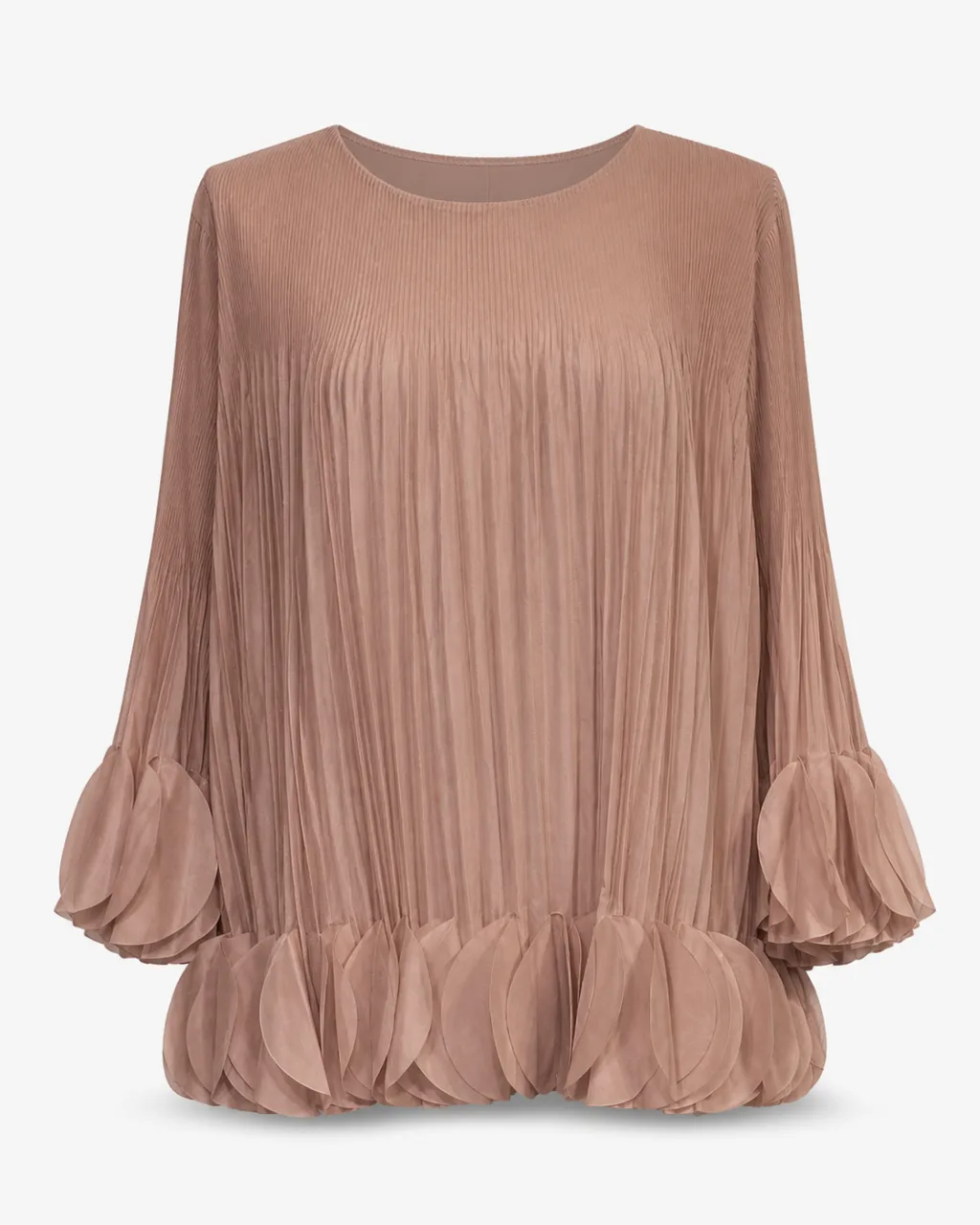 Pleated Petal Ruffle Top
