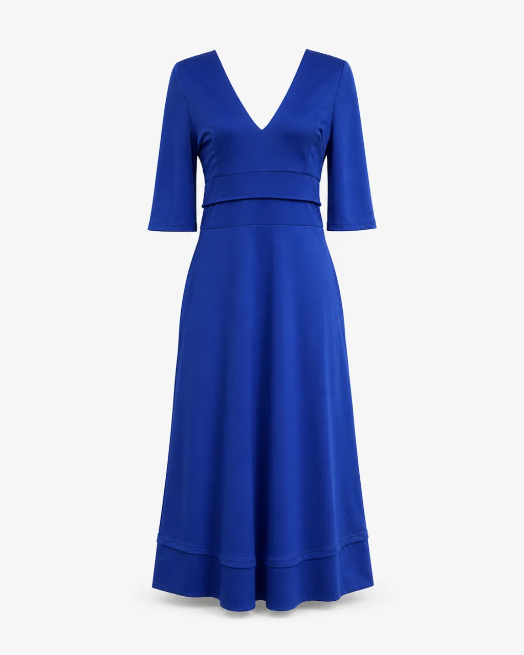 V-Neck A-Line Midi Dress