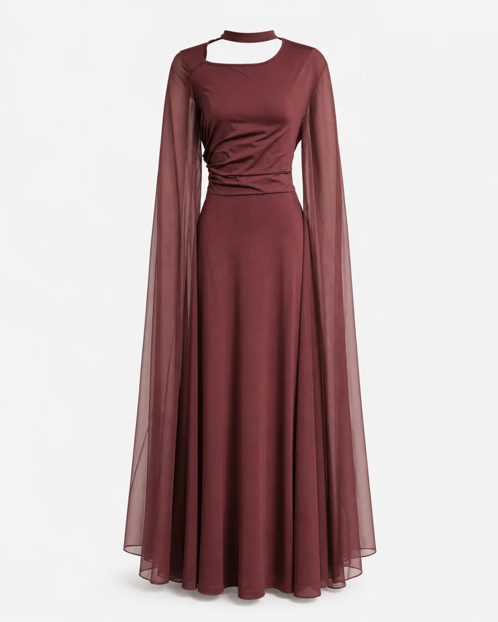 Cape Sleeve Choker Maxi Gown