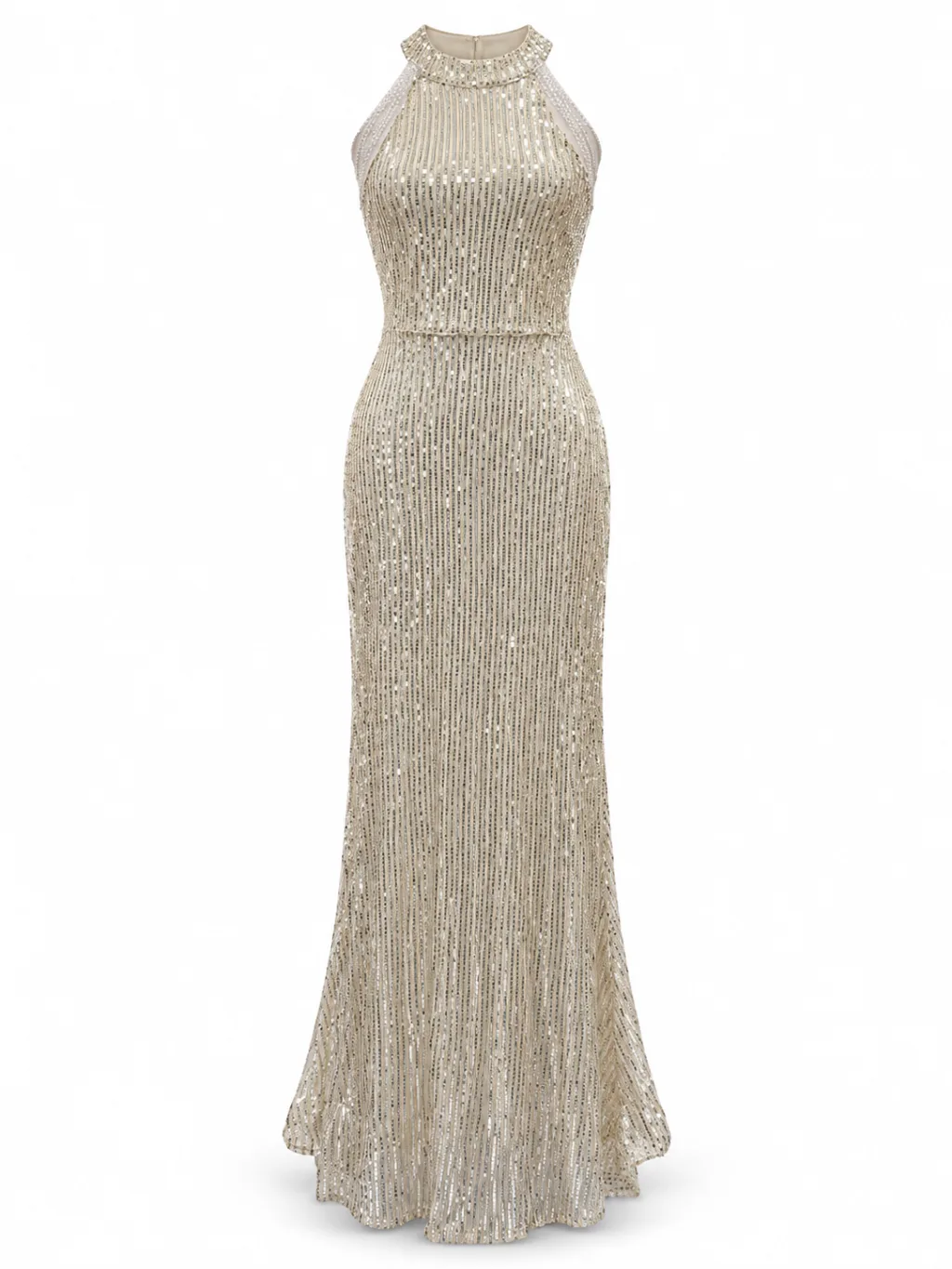 Halter Sequin Bodycon Gown
