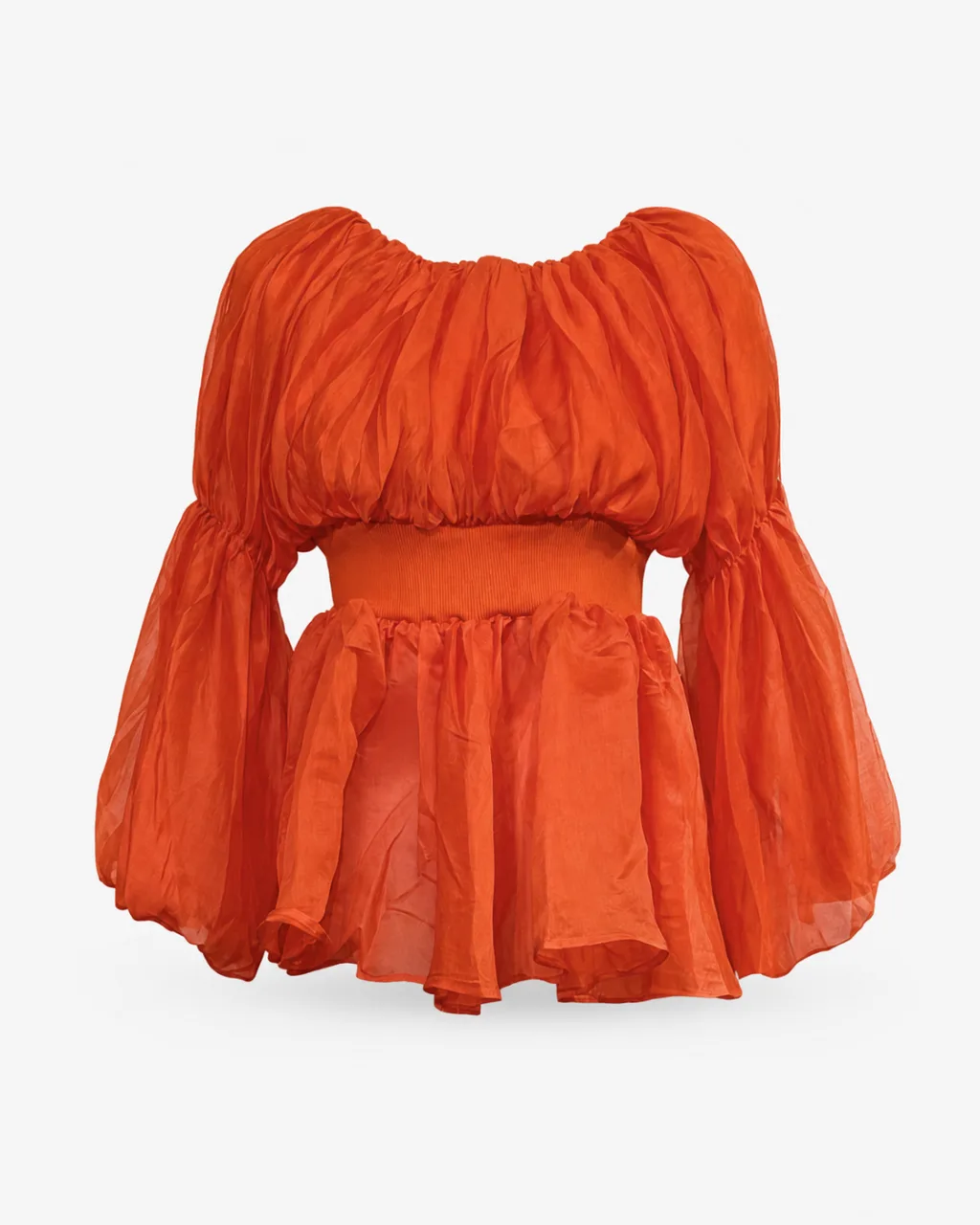 Puff Sleeve Crop Peplum Skirt Set