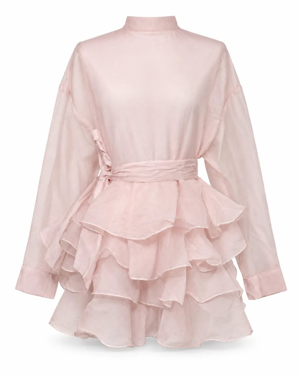 Sheer Organza Ruffle Top
