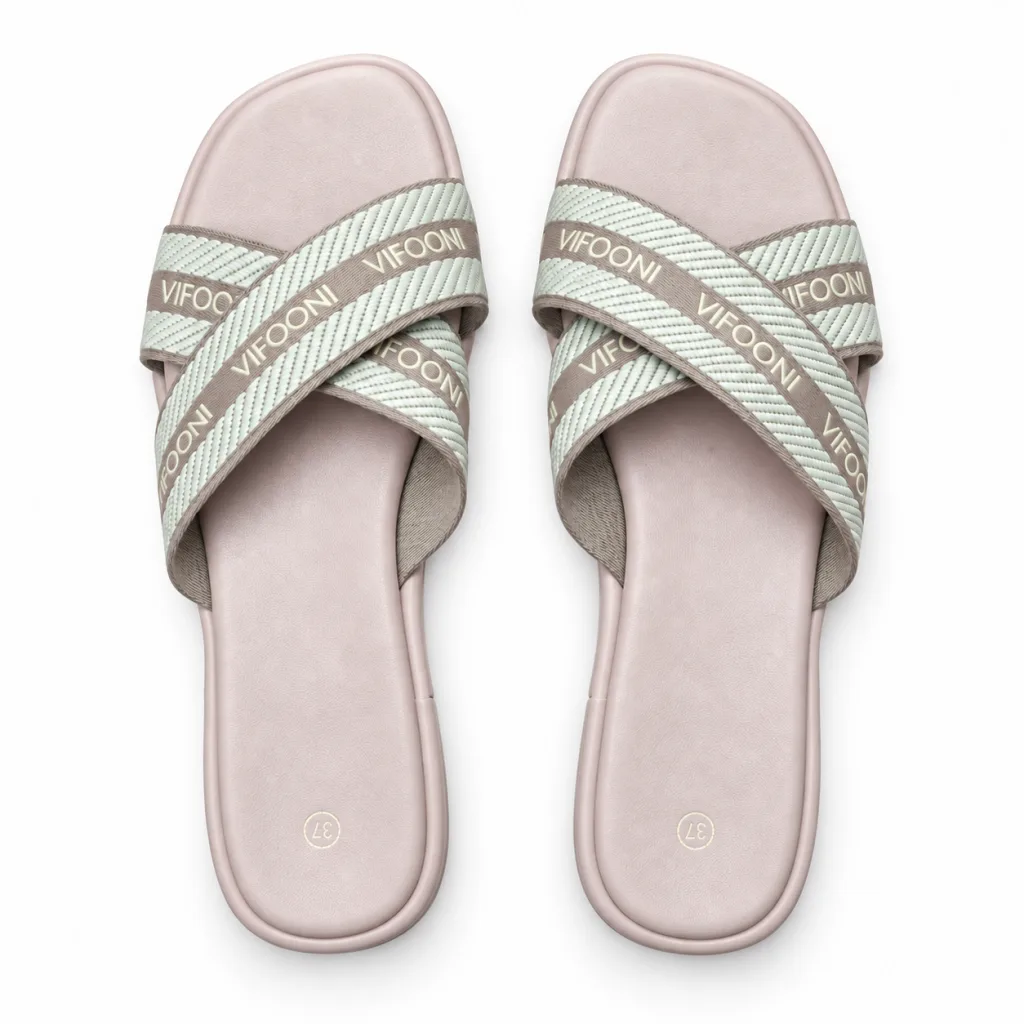 Cross-Strap Slide Sandals