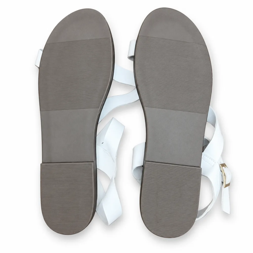 Buckle-Ankle Strappy Flat Sandals