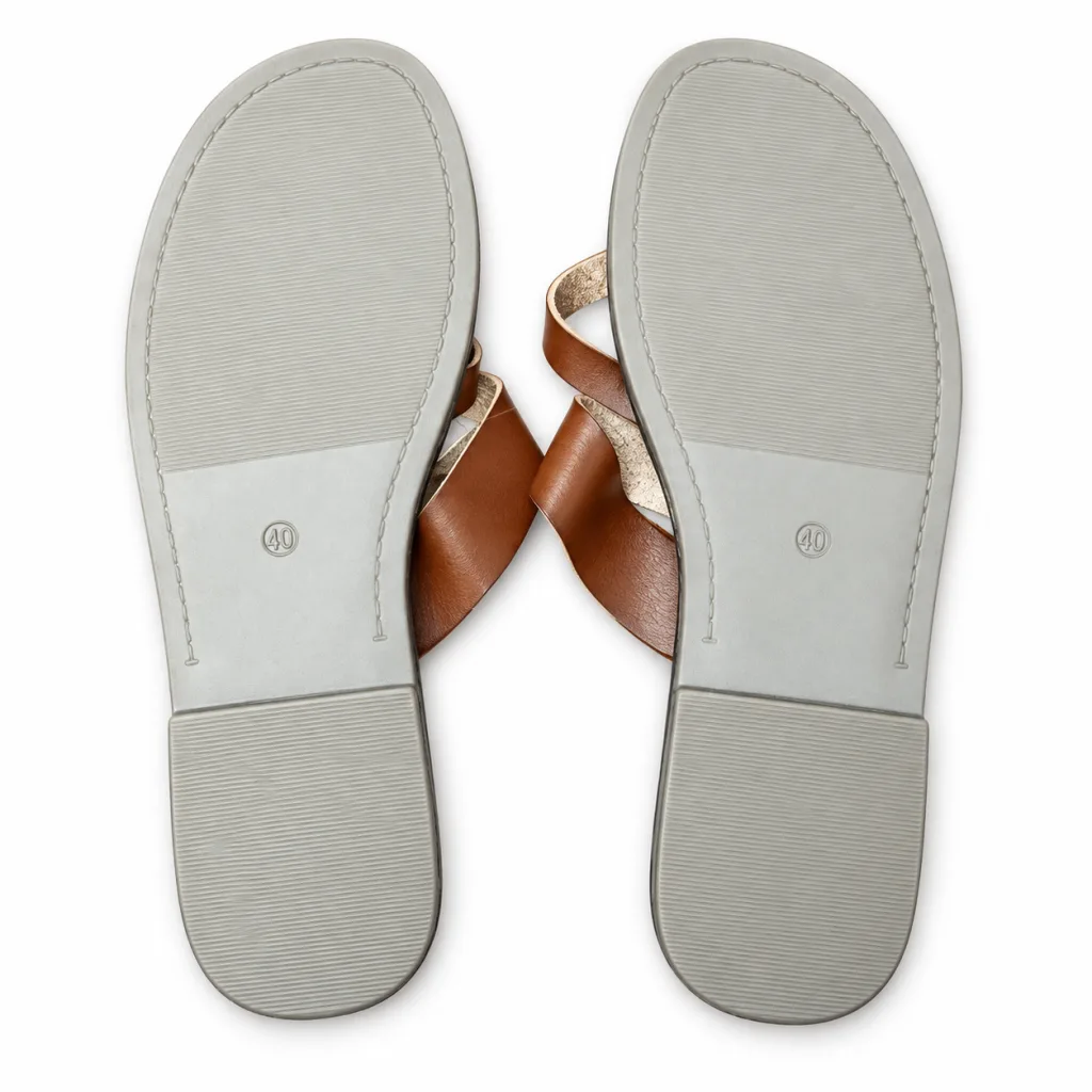 Asymmetric Strap Flat Slide Sandals