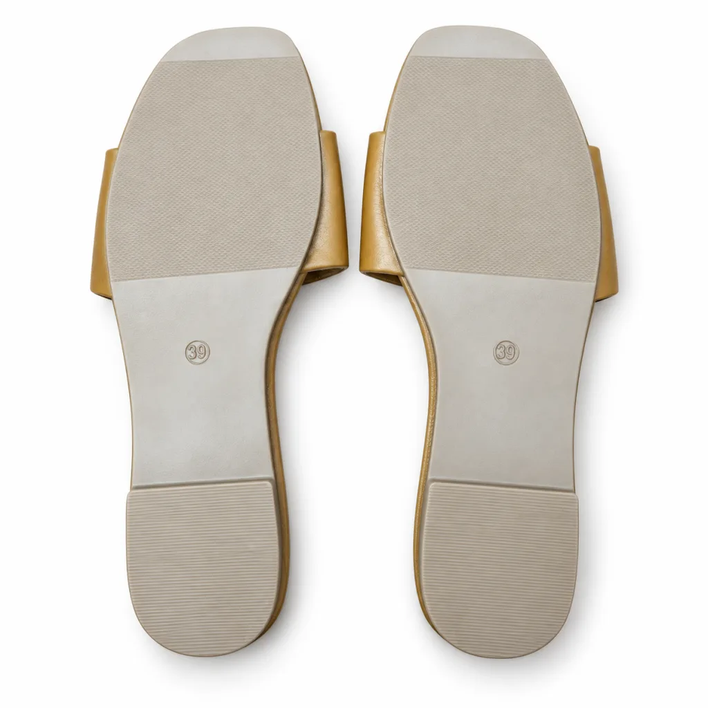 Crystal-Style Buckle Flat Slide Sandals