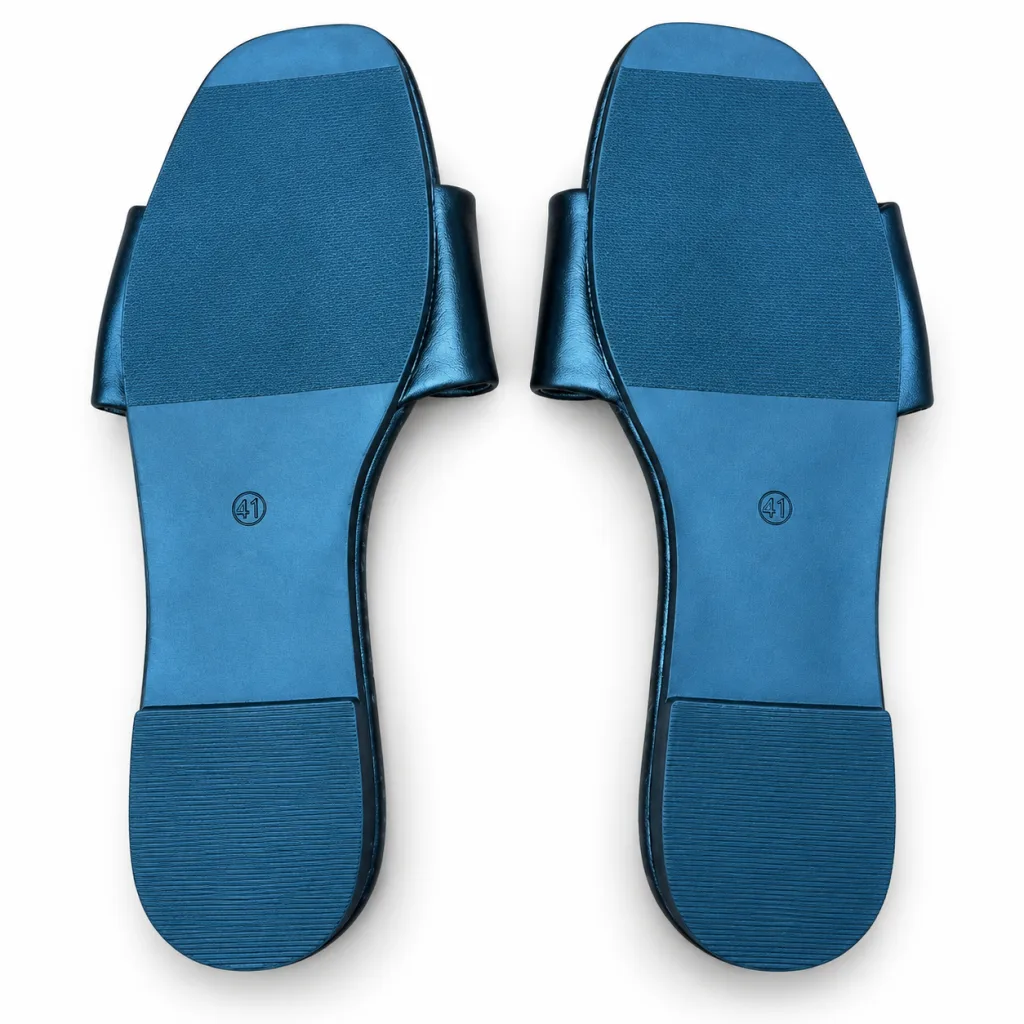 Crystal-Style Buckle Flat Slide Sandals
