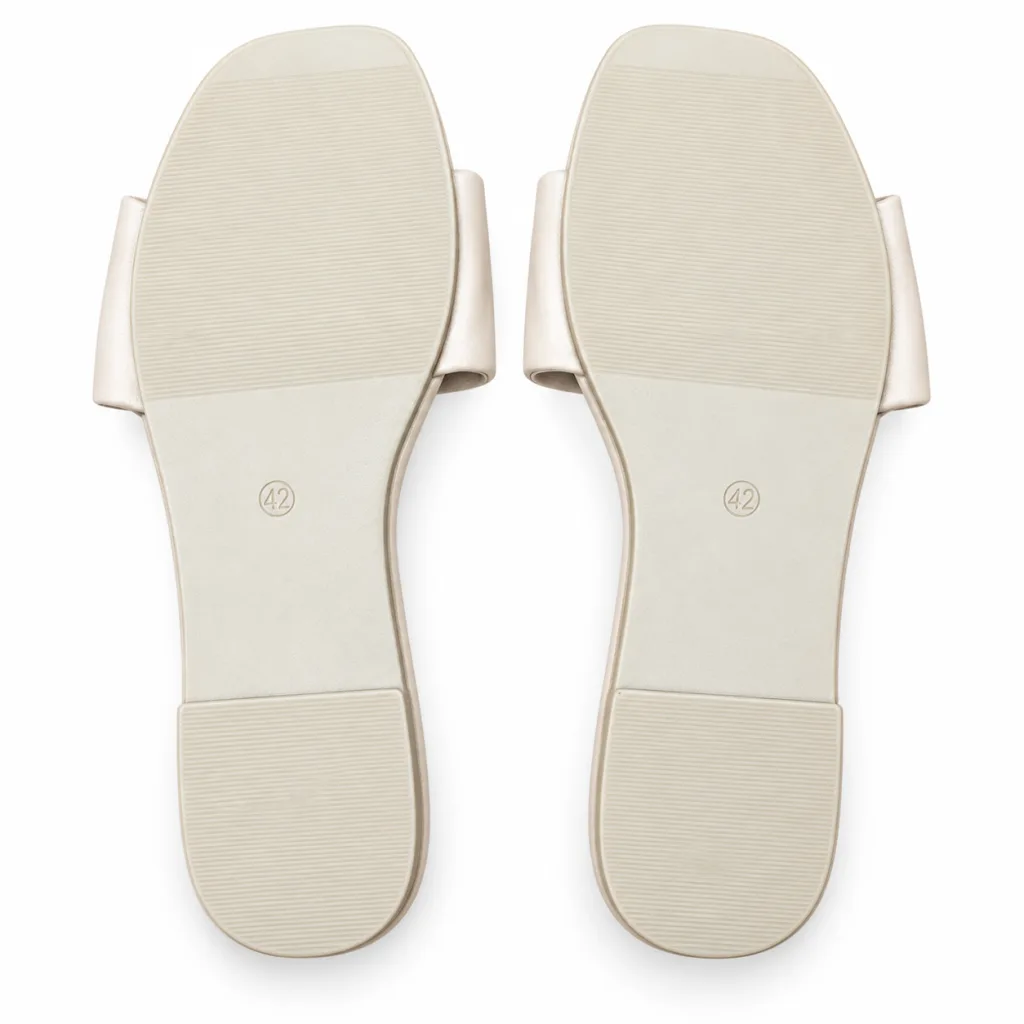 Crystal-Style Buckle Flat Slide Sandals