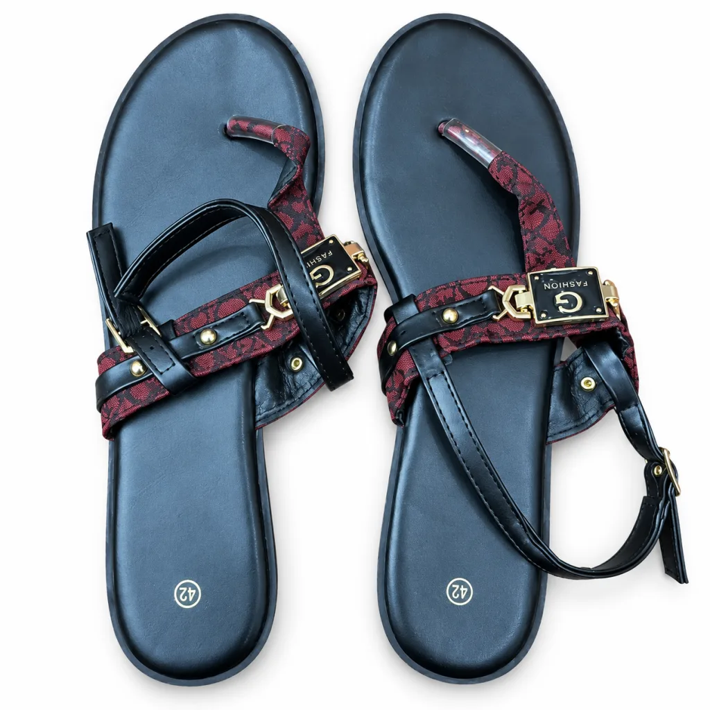 Embellished Toe-Post Ankle-Strap Sandals