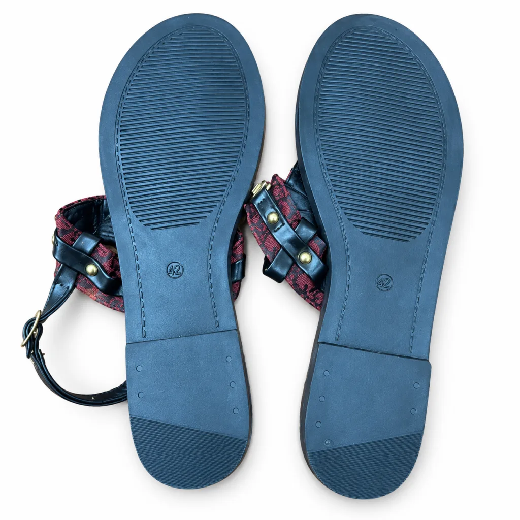 Embellished Toe-Post Ankle-Strap Sandals
