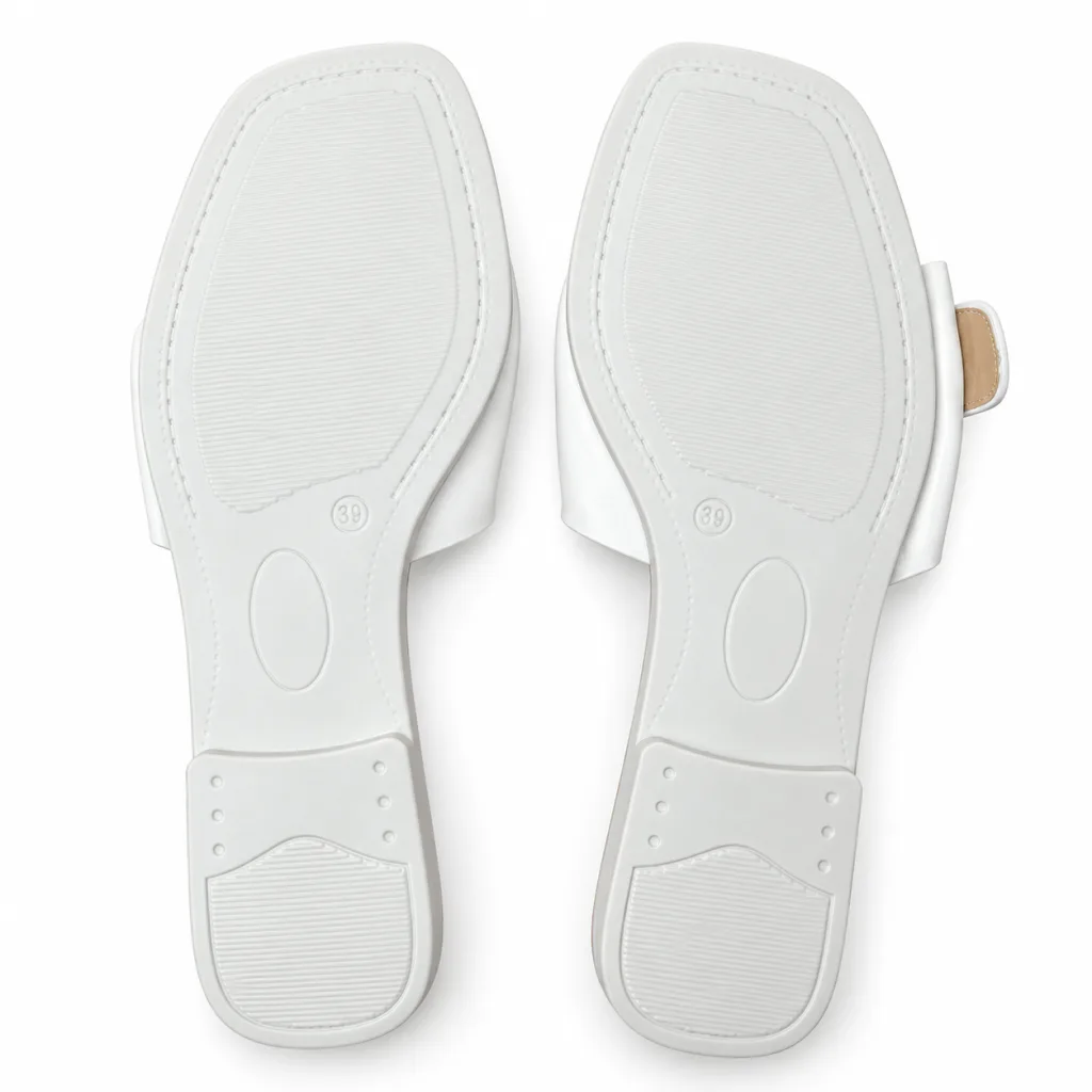Oval-Buckle Cross-Strap Flat Slides