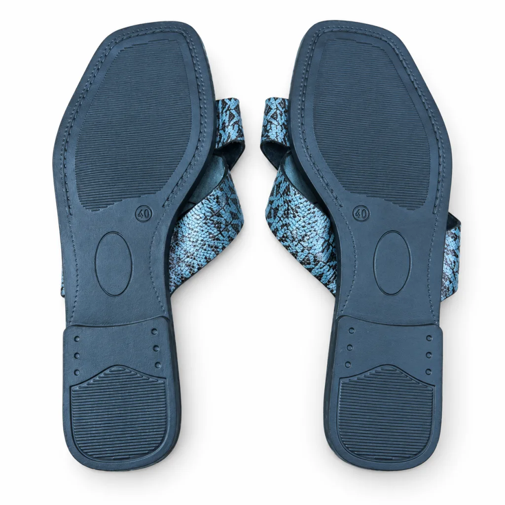 Glitter Cross-Strap Flat Slides