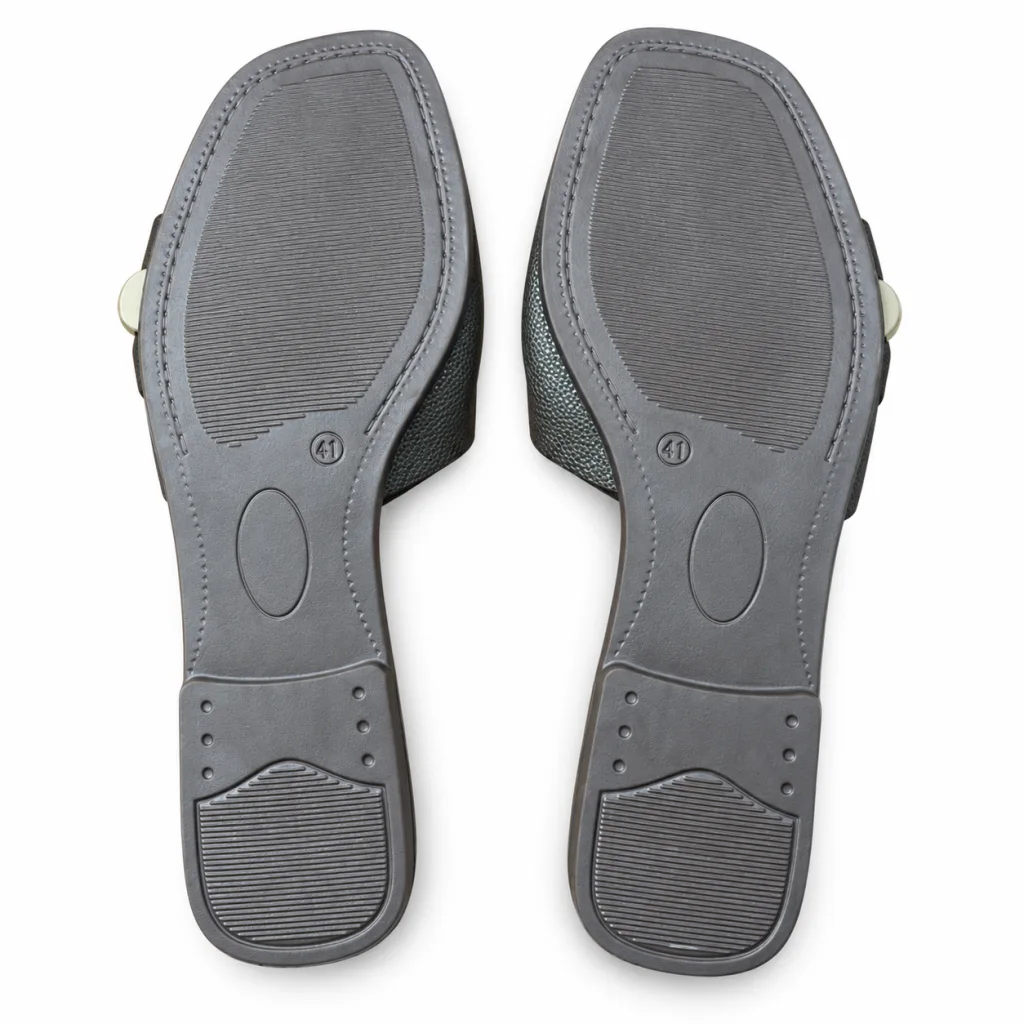 Square-Buckle Cross-Strap Flat Slides
