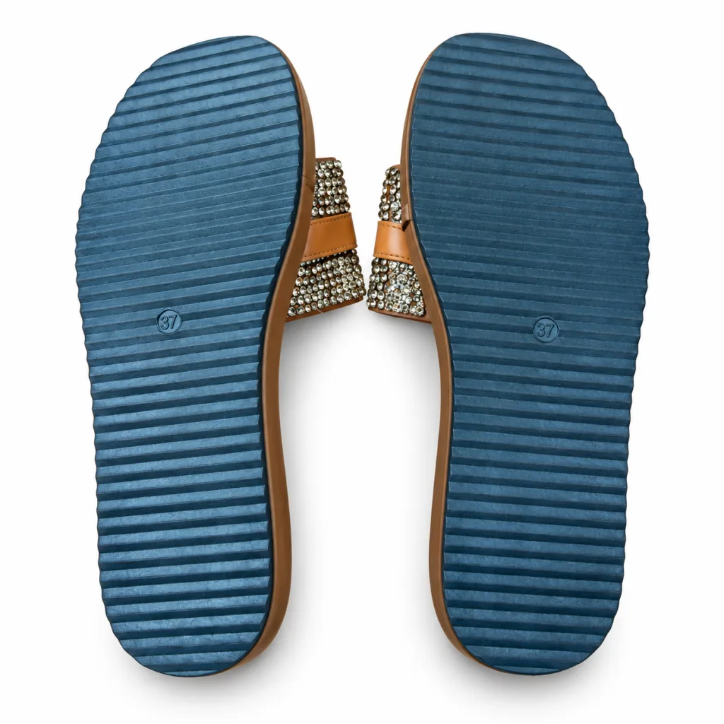 Rhinestone Double-Band Buckle Slides
