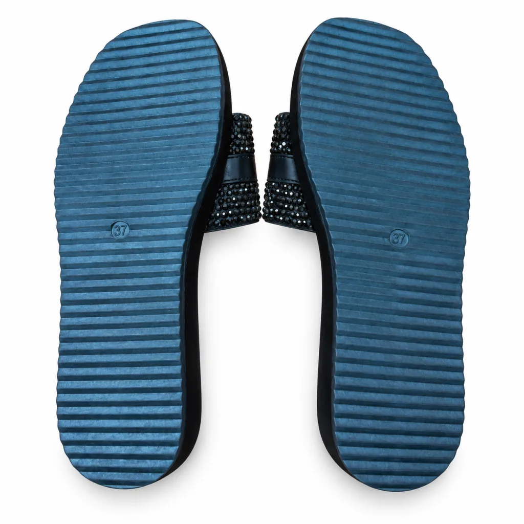 Rhinestone Double-Band Buckle Slides