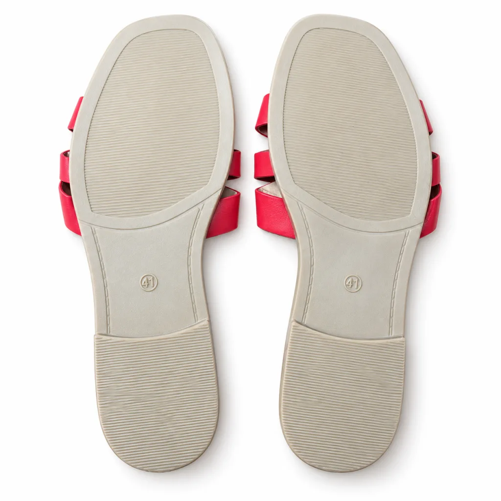 Chain-Detail Cross-Strap Flat Slides