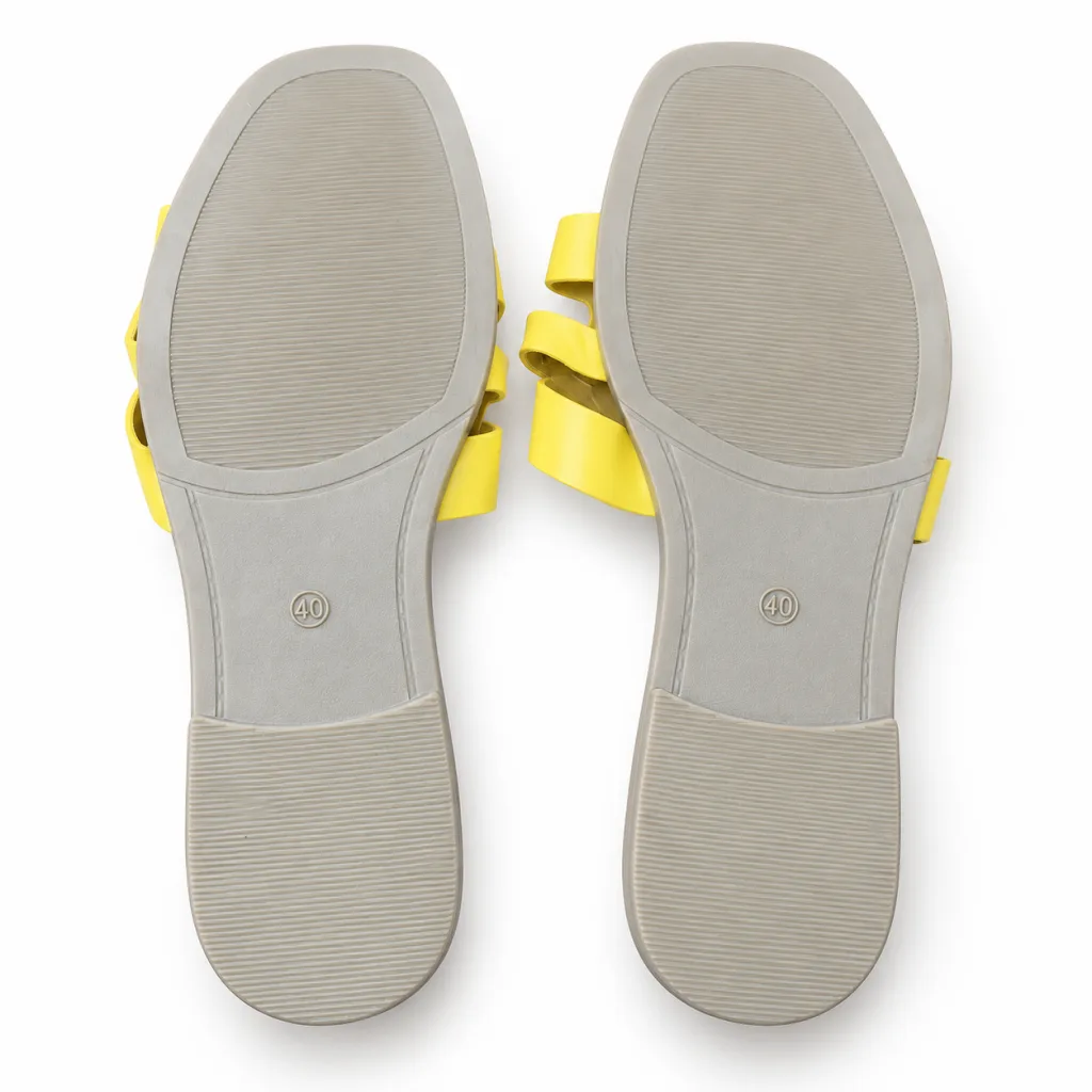 Chain-Detail Cross-Strap Flat Slides