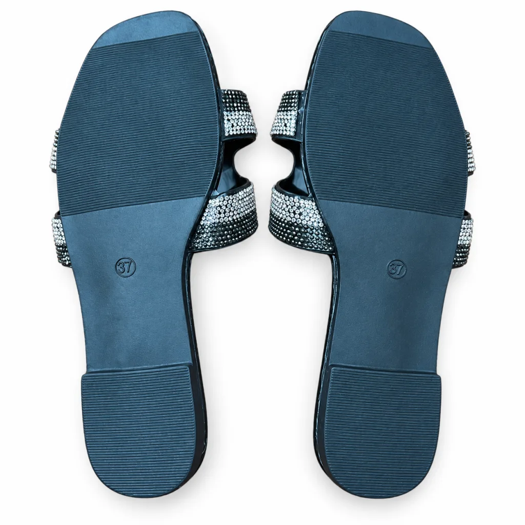 Geometric Cutout Rhinestone Slides