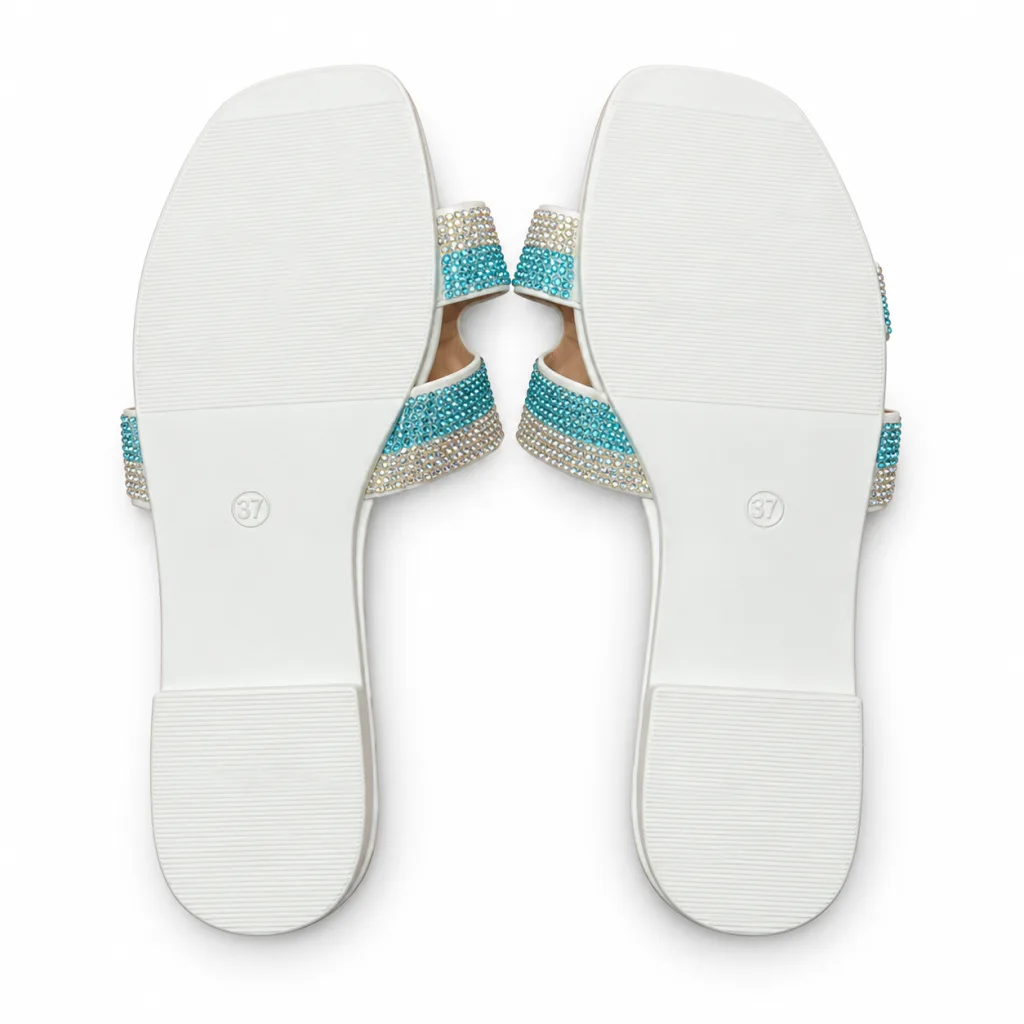 Geometric Cutout Rhinestone Slides