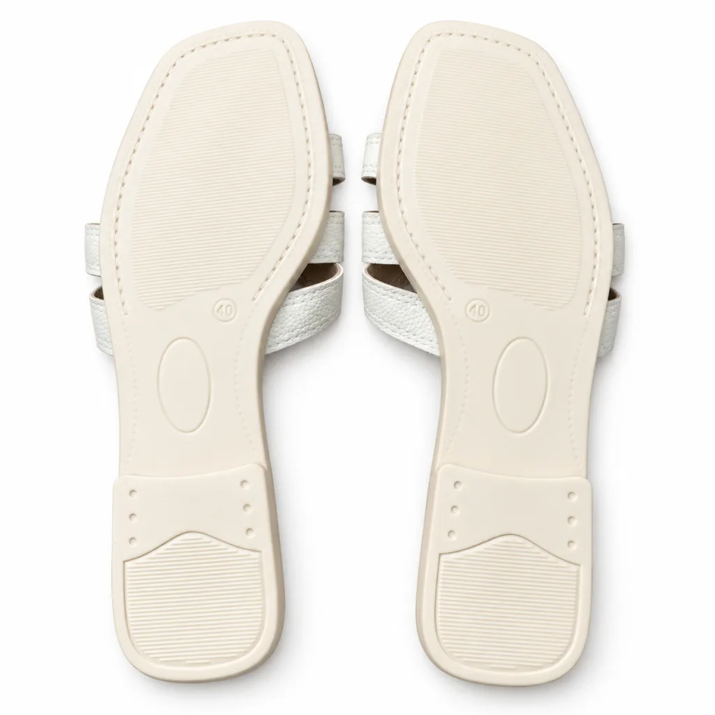 Layered Cross-Strap Square-Toe Slides