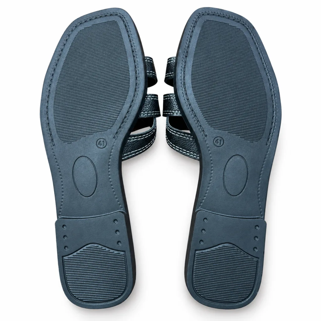 Layered Cross-Strap Square-Toe Slides