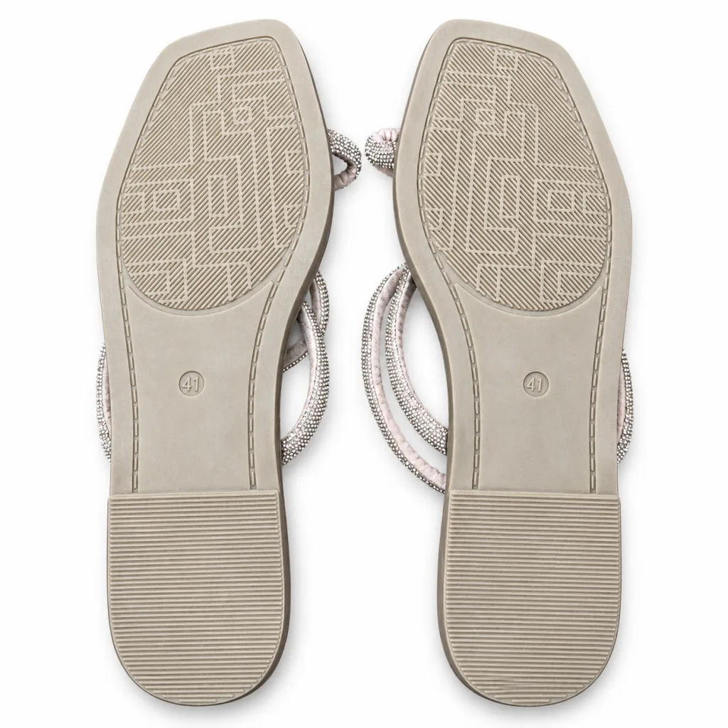 Slim-Strap Embellished Flat Sandals
