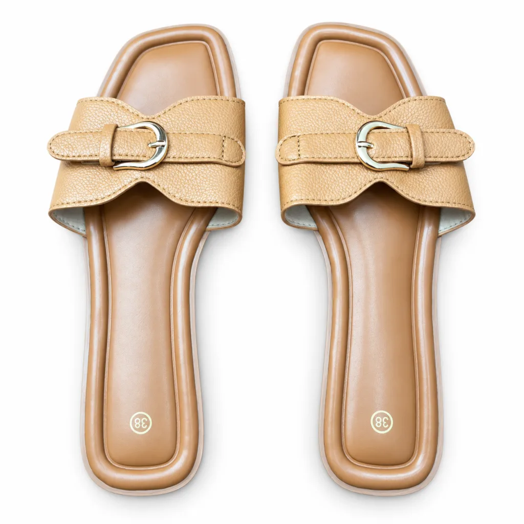Double-Band Buckle Flat Slides