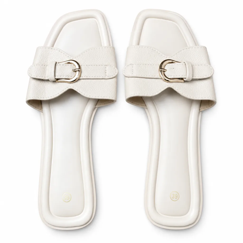 Double-Band Buckle Flat Slides