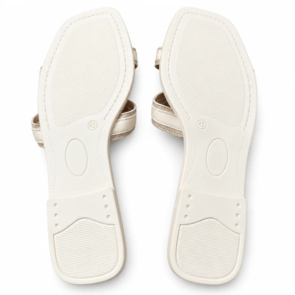 Looped Cross-Strap Flat Slide Sandals
