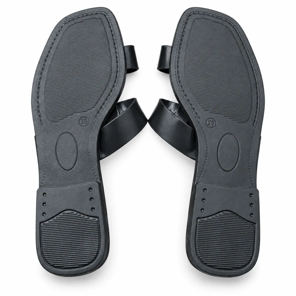 Double-Buckle Cross-Strap Flat Slides
