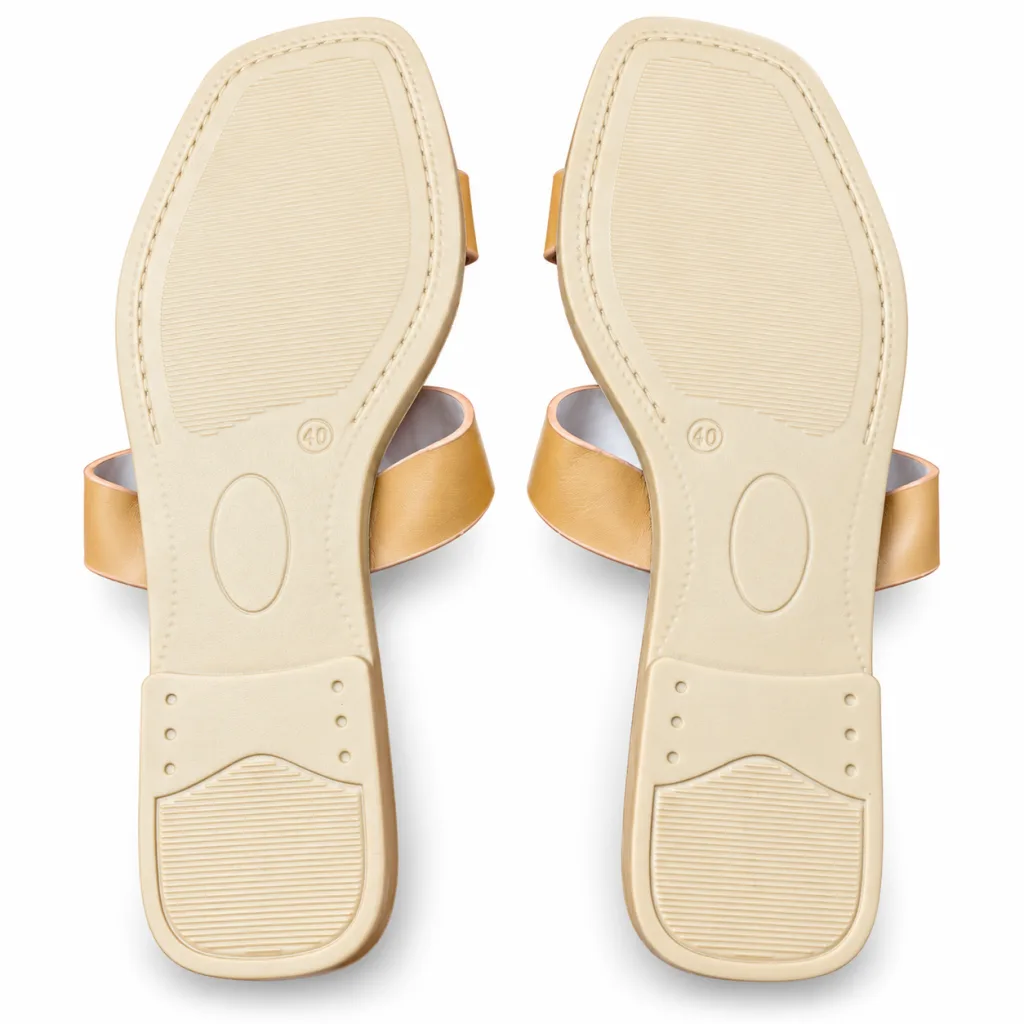 Double-Buckle Cross-Strap Flat Slides