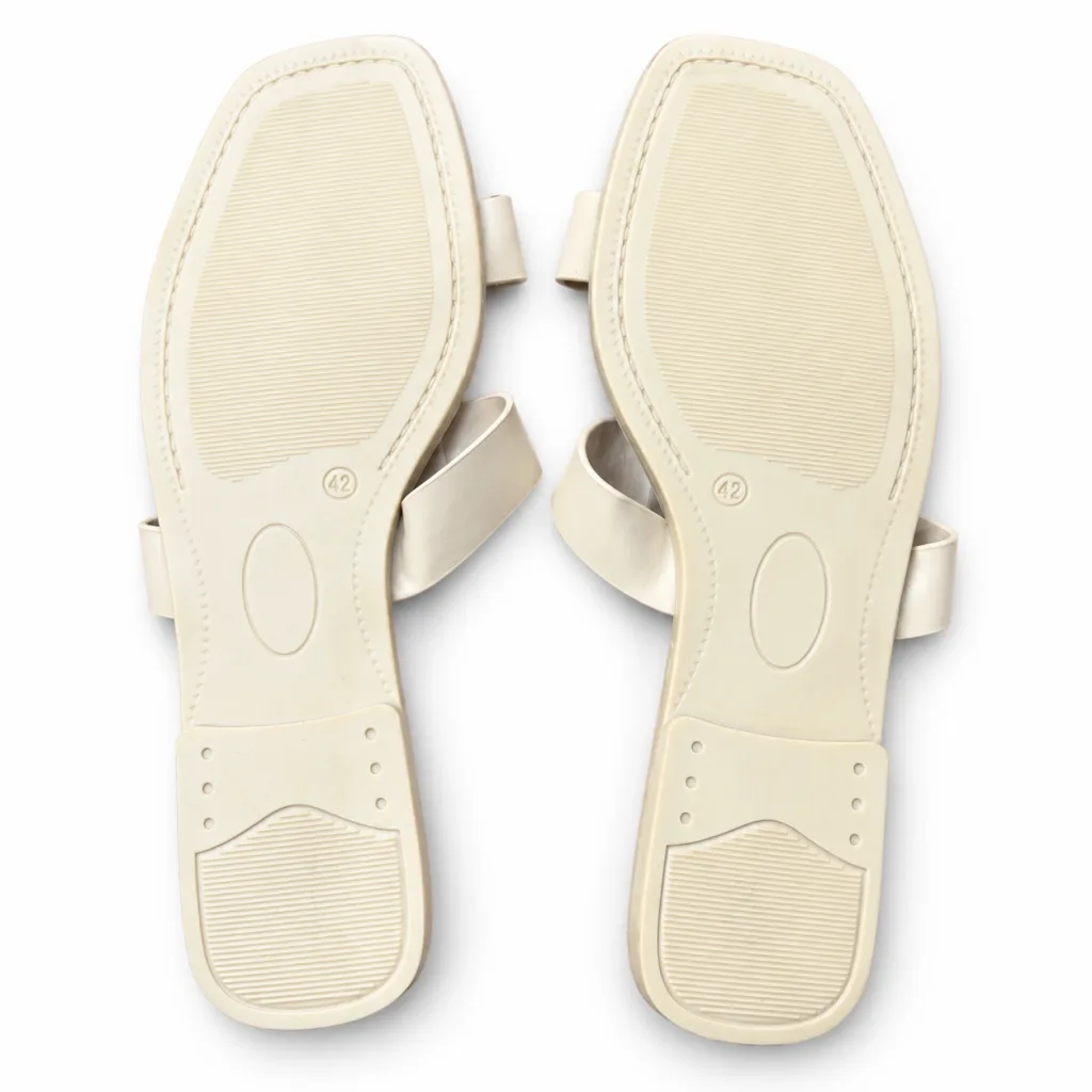 Double-Buckle Cross-Strap Flat Slides