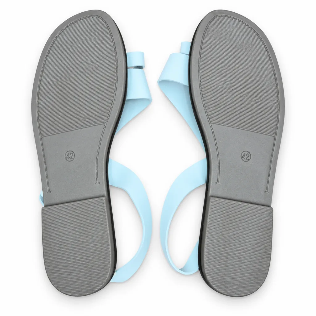 Slim-Strap Ankle-Buckle Flat Sandals