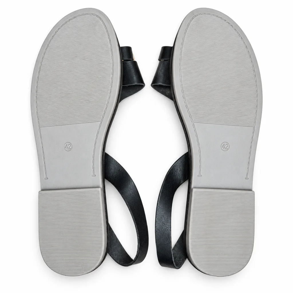 Slim-Strap Ankle-Buckle Flat Sandals