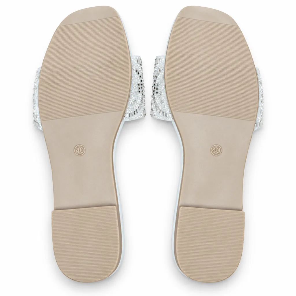 Scroll-Pattern Rhinestone Flat Slides