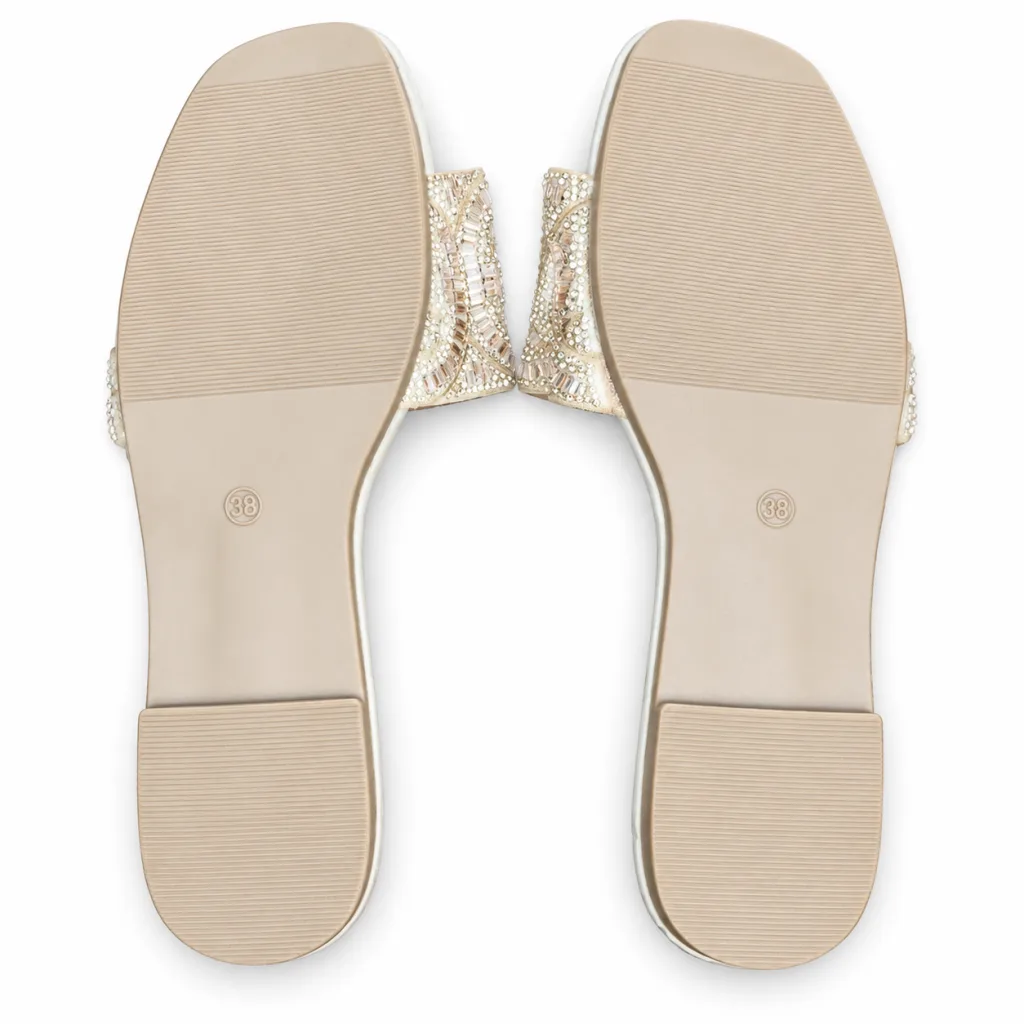 Scroll-Pattern Rhinestone Flat Slides