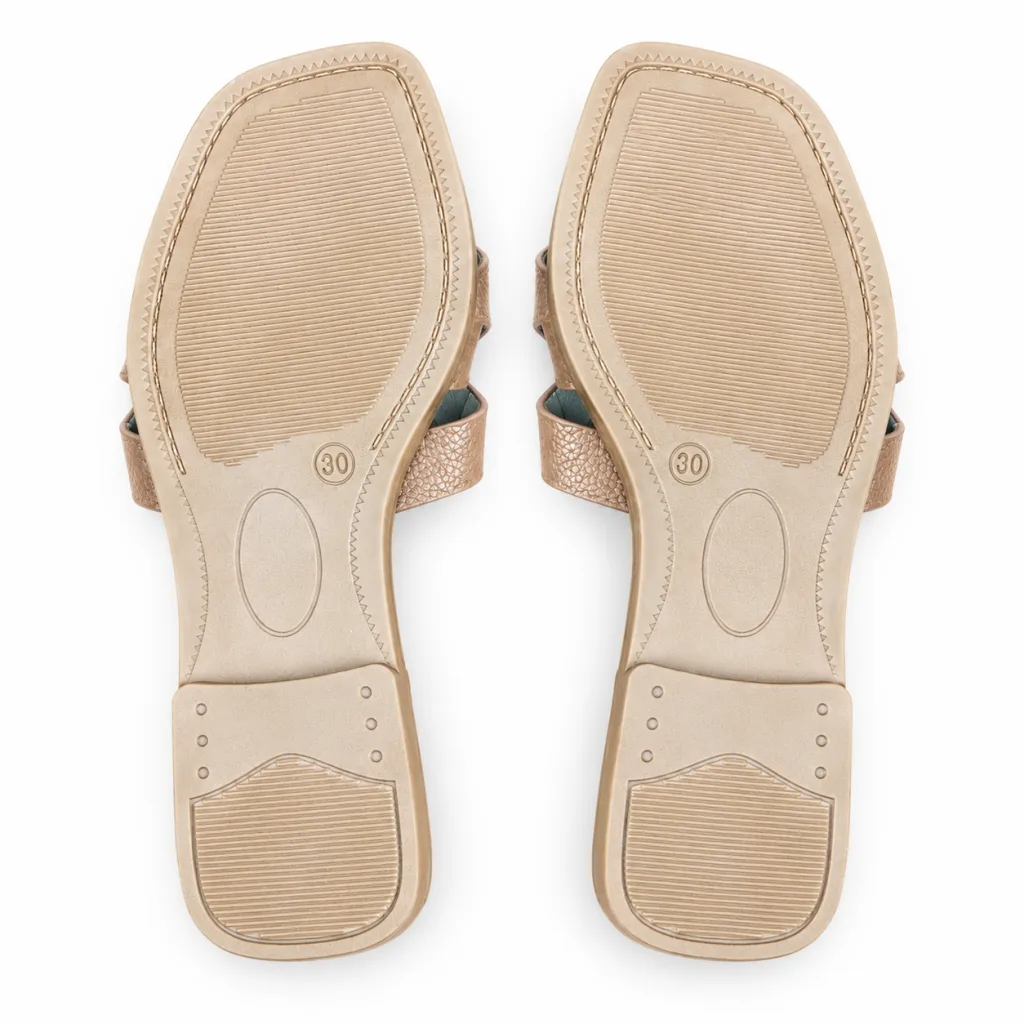 Woven Cross-Strap Flat Slide Sandals