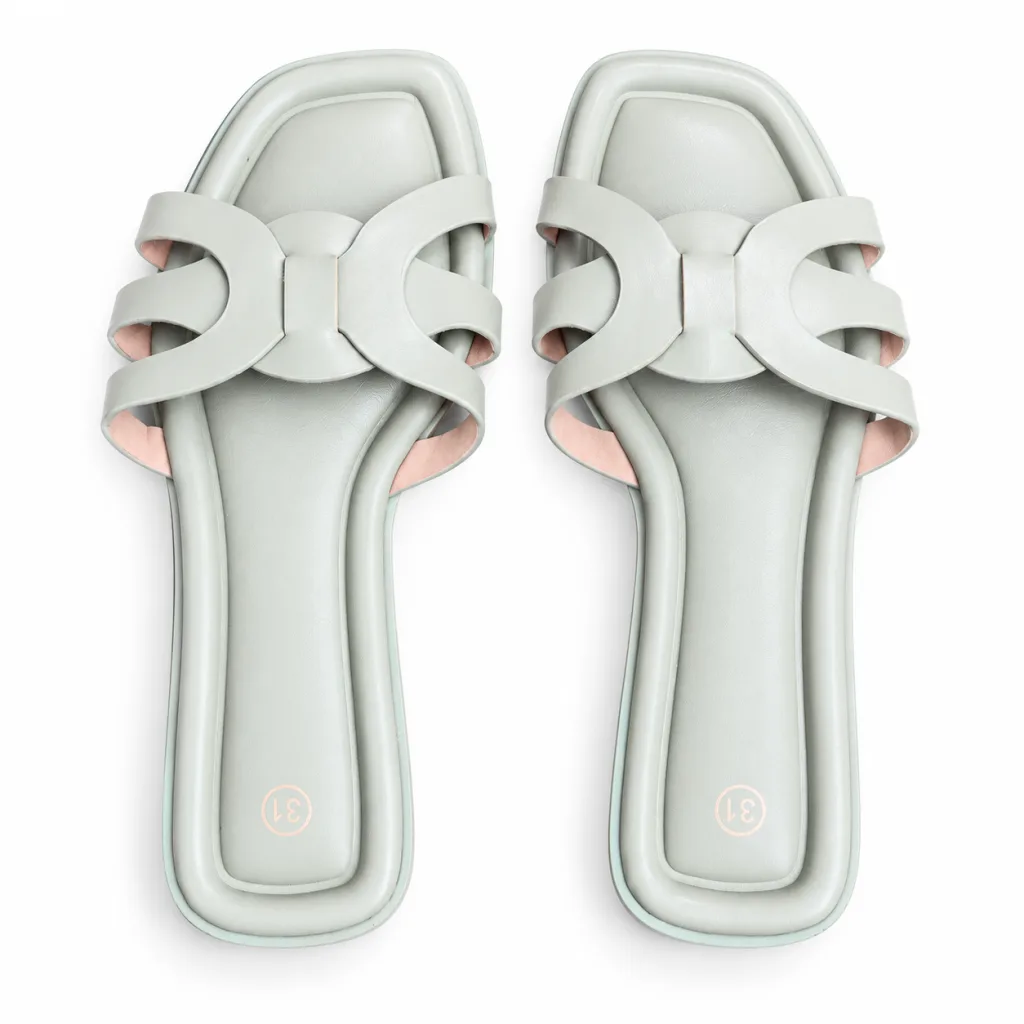 Looped Strap Flat Slide Sandals