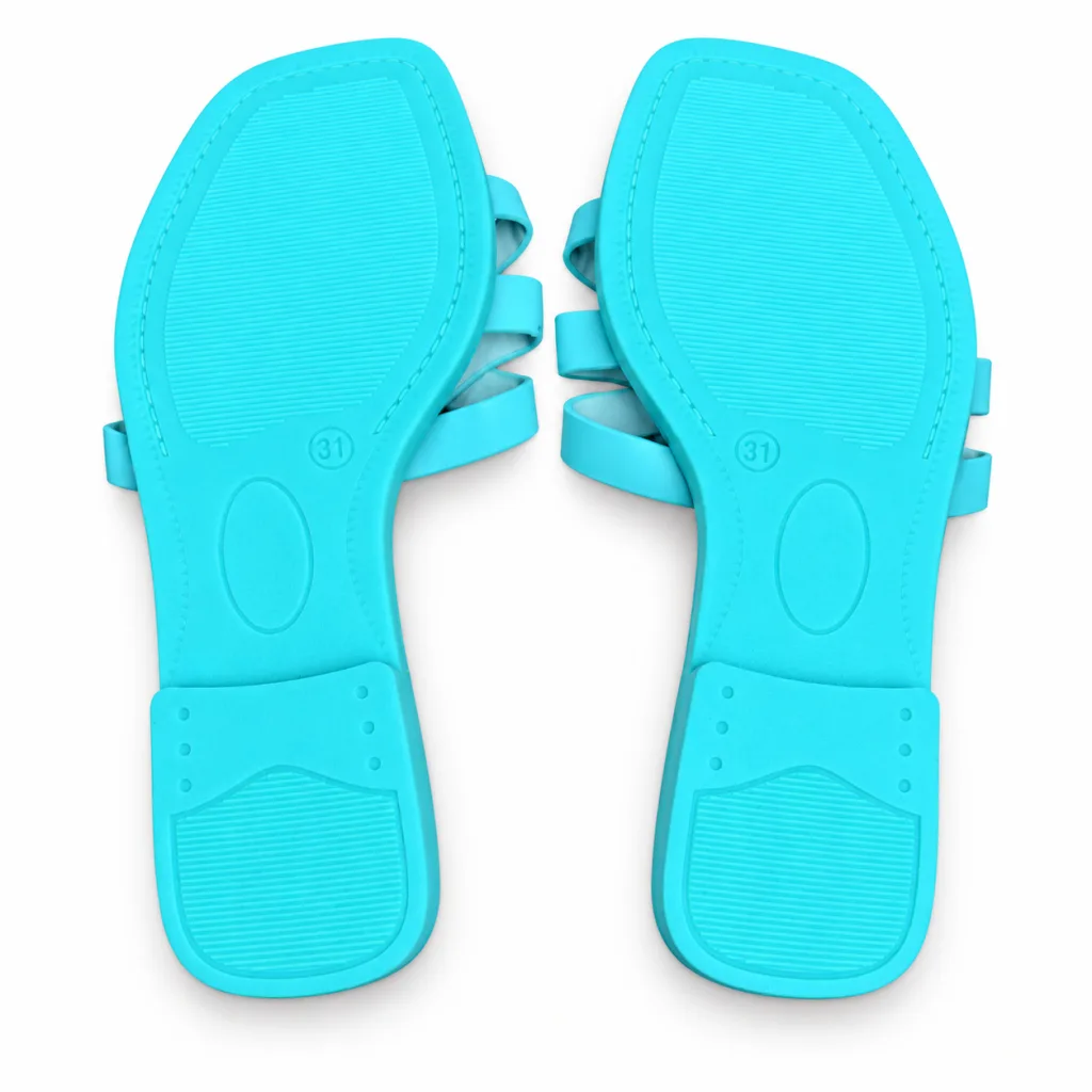 Looped Strap Flat Slide Sandals