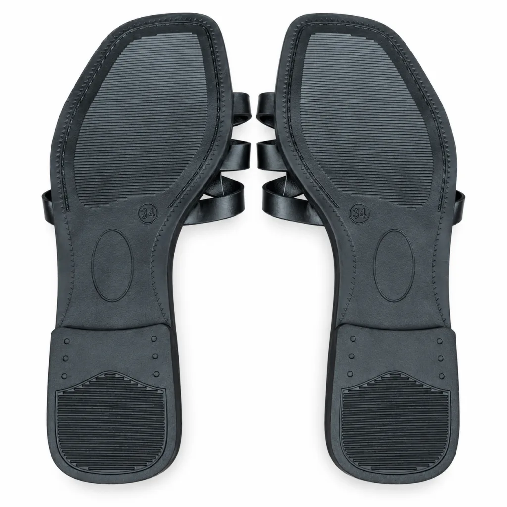 Looped Strap Flat Slide Sandals